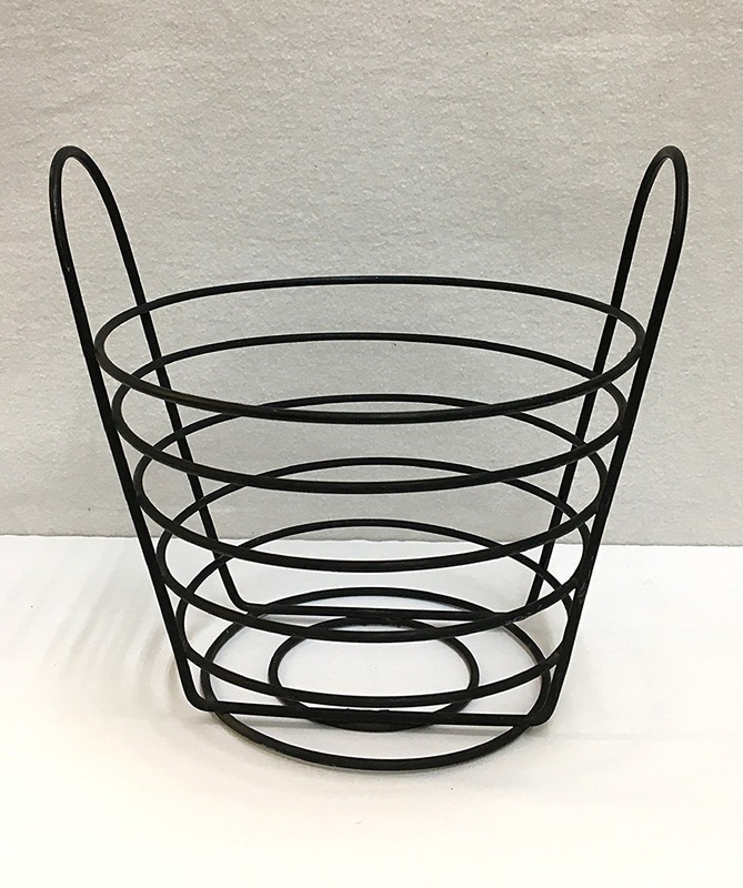 Metal Wire Basket Veggie Fruit Storage With Two Handles Black Multipurpose