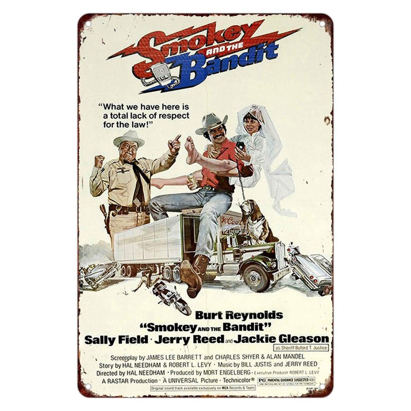 Tin Sign Smokey and The Bandit Movie Poster Burt Reynolds Reproduction Metal …