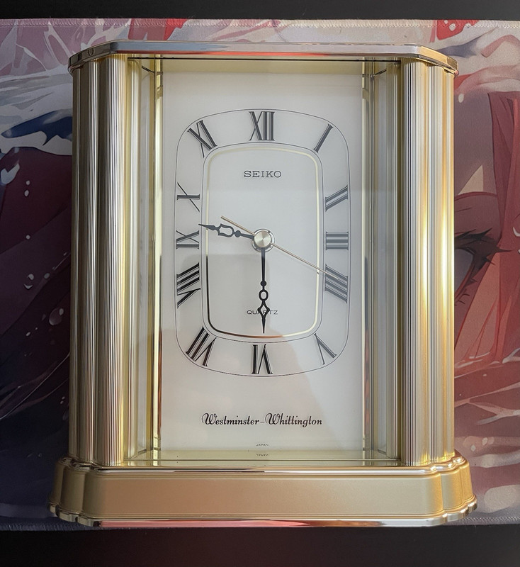 Seiko Westminster-Whittington Quartz Mantel Clock Westminster Chime Gold