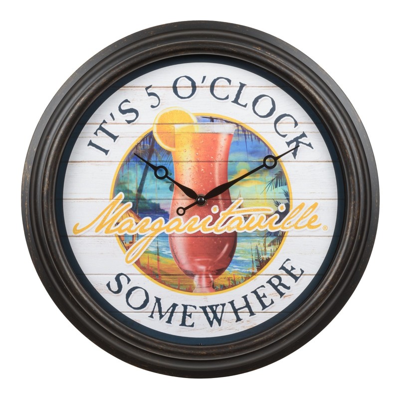 433-3841MV7 Margaritaville 15.75″ IN/OUT Wall Clock – It’s 5 O’Clock Somewhere