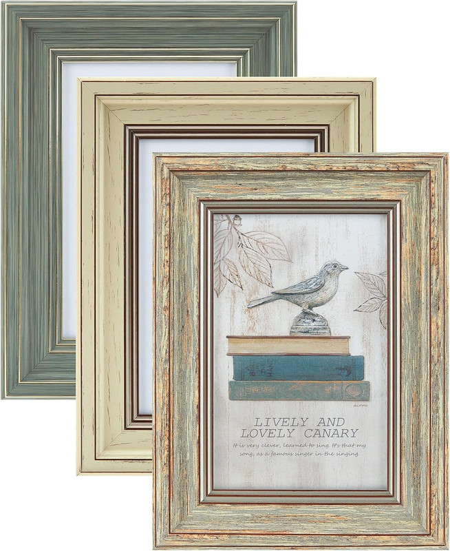 3 Pack 4×6 Inch Picture Frames Farmhouse Rustic Vintage Distressed Wood Grain Ph
