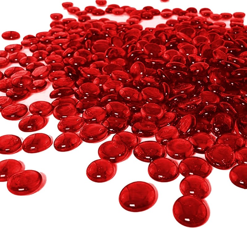 Flat Glass Marbles Decorative Glass Pebbles Smooth Polished Gems for Vases 5 lbs