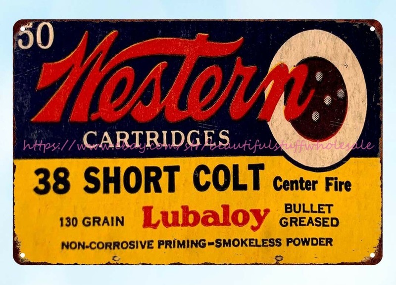 Western cartridge 38 Short ammo metal tin sign huntergun