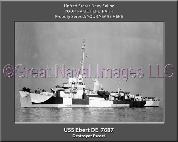 USS Ebert DE 768 Personalized Canvas Ship Photo Print Navy Veteran Gift