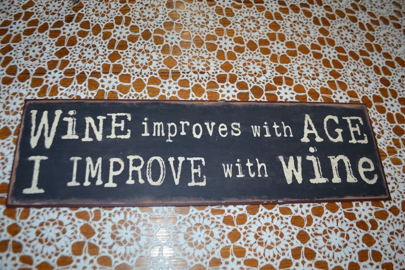 Wine Improves With Age I Improve with Wine Metal Tin Sign Art Liquor Bar 20″ x 6