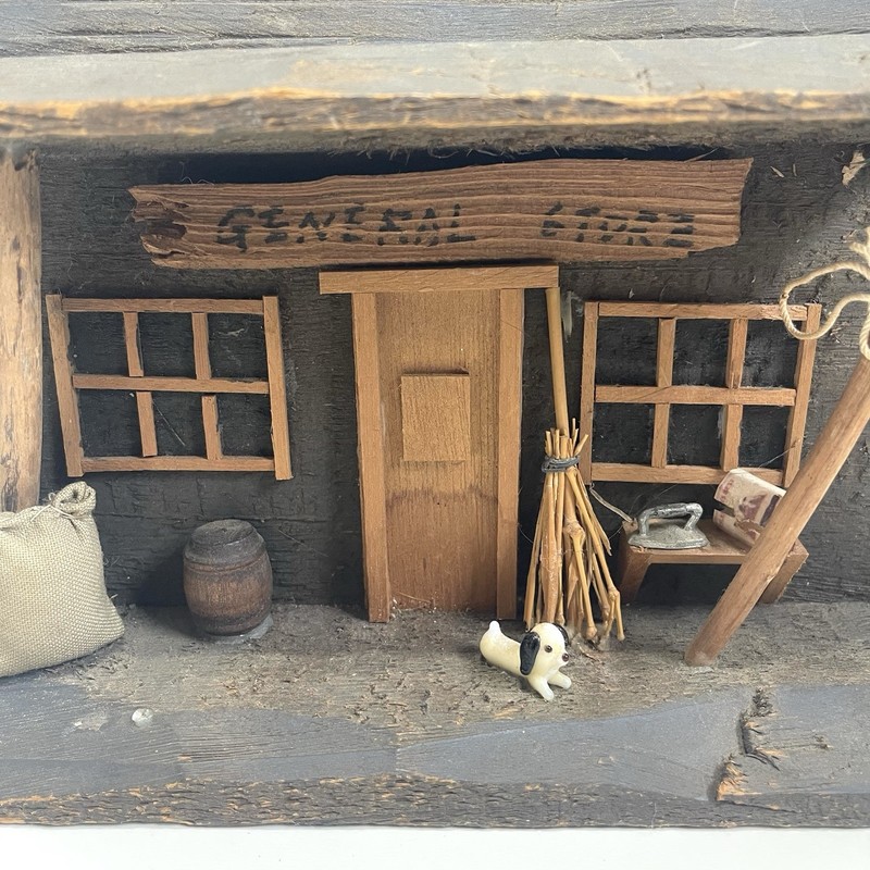 Folk Art Rustic General Store Diorama Home Decor Dog Small Farm House Style gallery