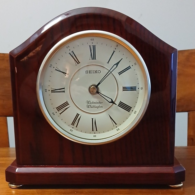 Seiko Westminster/Whittington Mantel Clock QXJ112BLH Brown Wood Roman