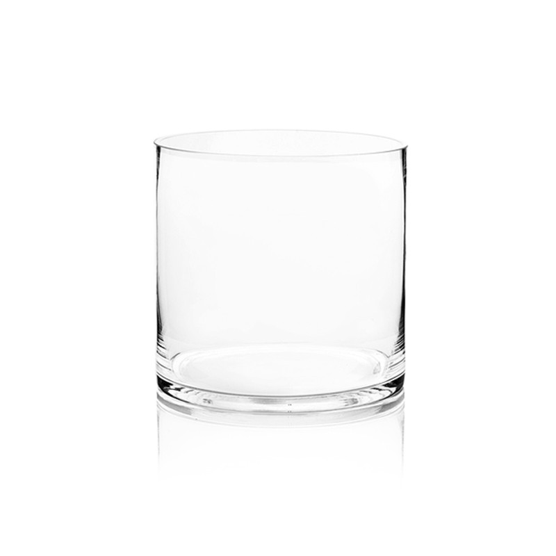 Clear Cylinder Glass Vase 8×8″H | Votive Candle Holder | Bulk Wholesale, 6 Pcs