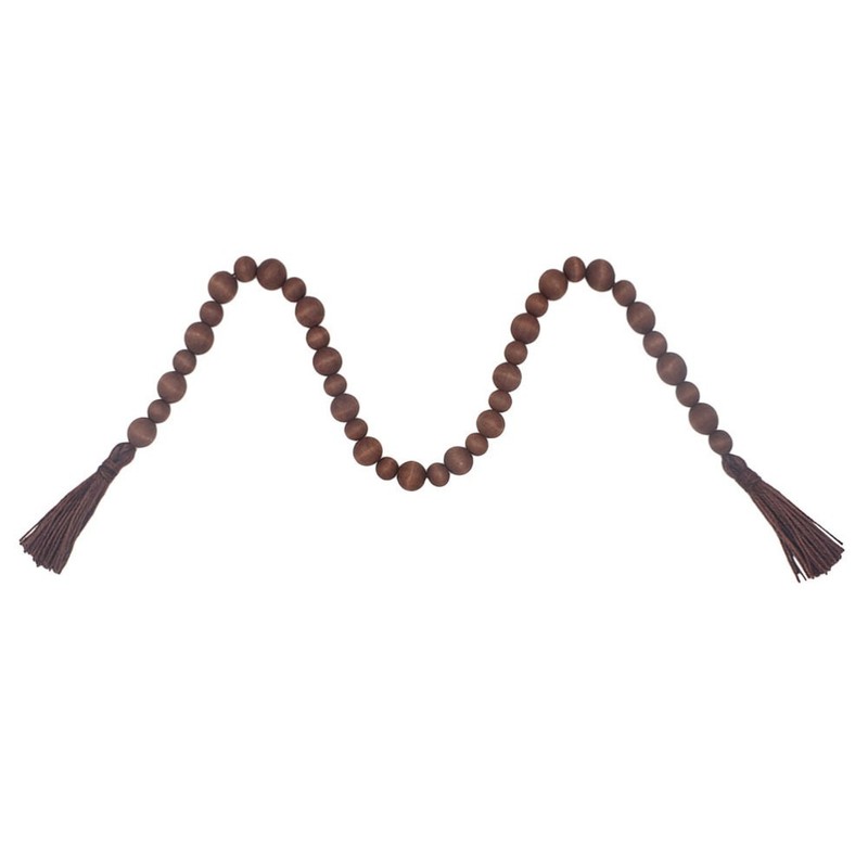 1Pcs Hemp Rope Beaded Garland for Home Decor Window Hanging Decoration 82x1in