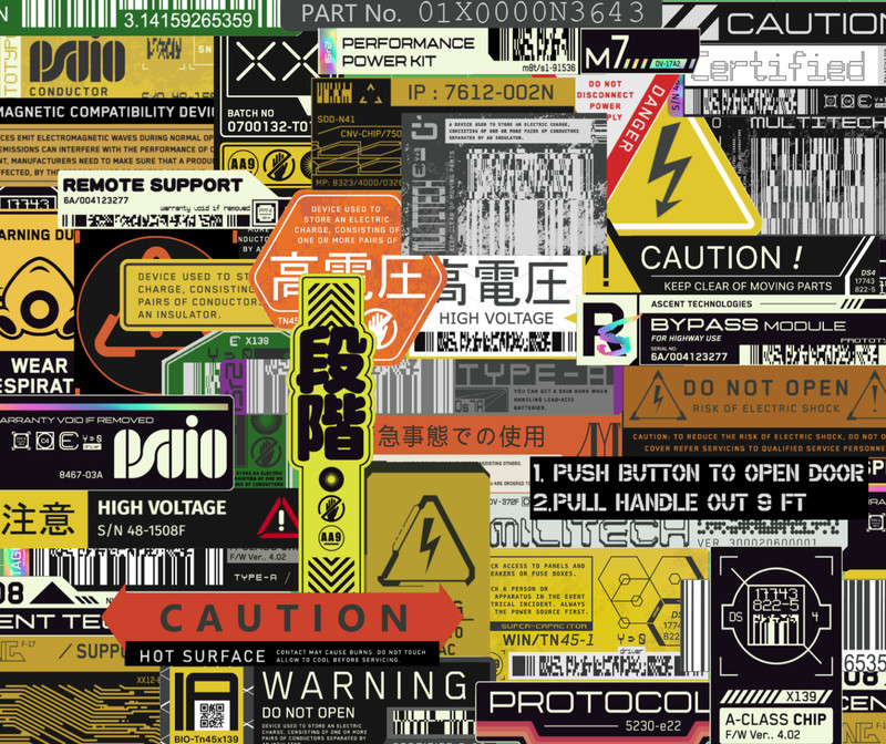 20/40 Cyberpunk Decal Stickers - Glossy Vinyl - Water Resistant Futuristic