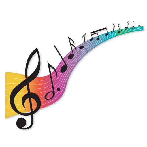 LOVE OF MUSIC musical notes car bumper sticker 5″ x 4″