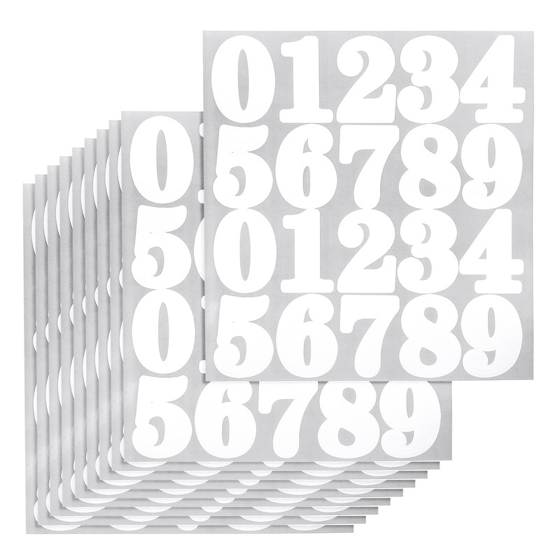200 Pcs 10 Sheets Mailbox Numbers for Outside, 2 Inch White Number Sticker