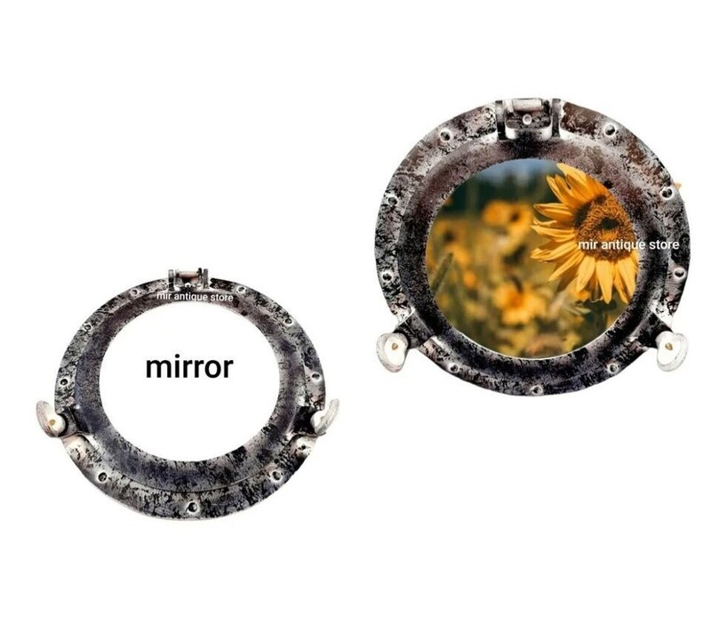 Porthole Mirror Nautical Ship Wall Finish Décor Antique Brass 12 inch