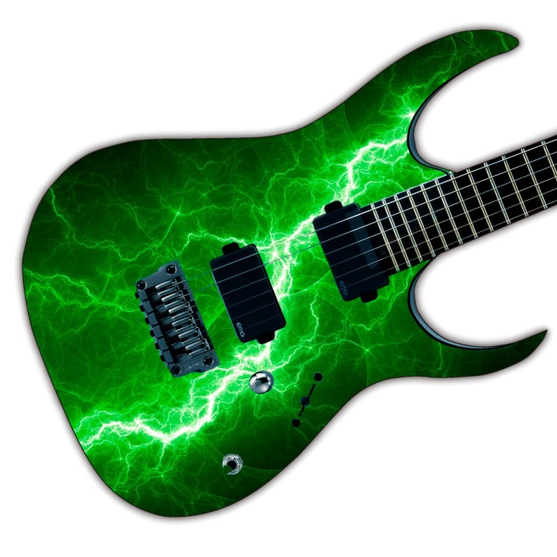 Guitar/Bass Skin Axe Wrap Re Skin Vinyl Decal Sticker Green Lightning Bolt GS124