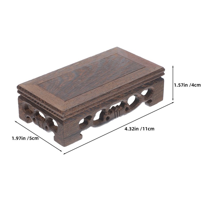 Wooden Rectangular Display Stand Pedestal Base for Indoor Decor Crystal Sphere gallery