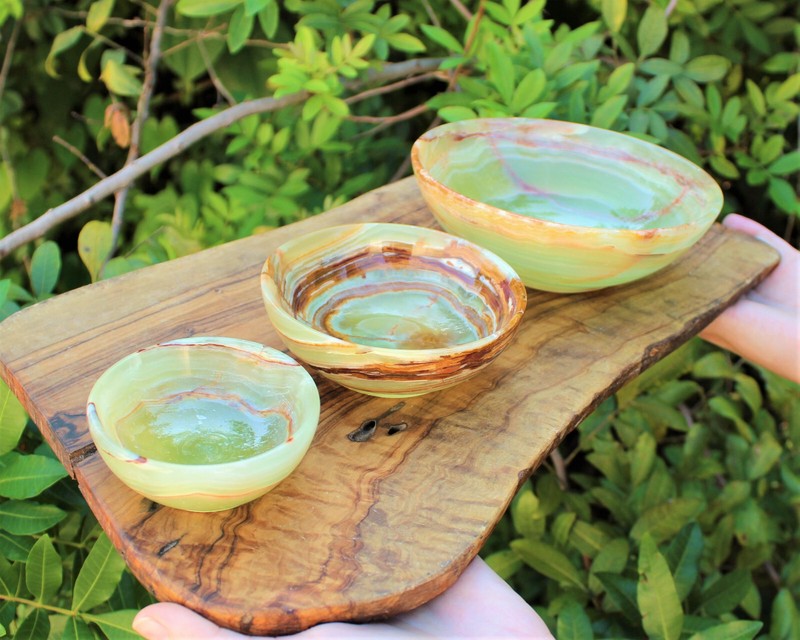 Green Onyx Bowl 3″ 4″ or 6″ Choose Size (Onyx Bowl, Decorative Crystal Bowl)