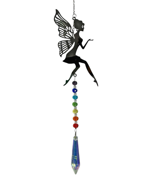 NEW sun catcher crystals rainbow colors hangs 13-15 inches TINKER BELL FAIRY