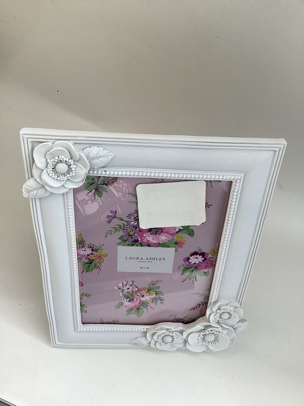 Laura Ashley Golden Rectangular Flower Accent Picture Frame Fits 5’’x 7’’ Photo gallery
