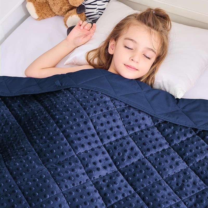 yescool Weighted Blanket 7 Pounds Blue Twin Size Cooling Weighted T… Fast Ship