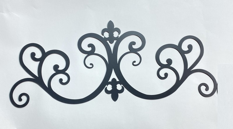Wrought Iron Metal Scrolled Door Wall Decoration Plaque Art 24 x 9.5 inch 2mm gallery