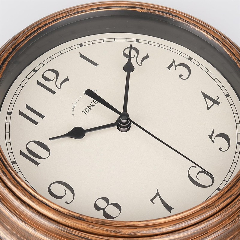 Silent Wall Clock Kitchen 9 Inch Retro Non-Ticking Decorative Bedroom Office ... gallery