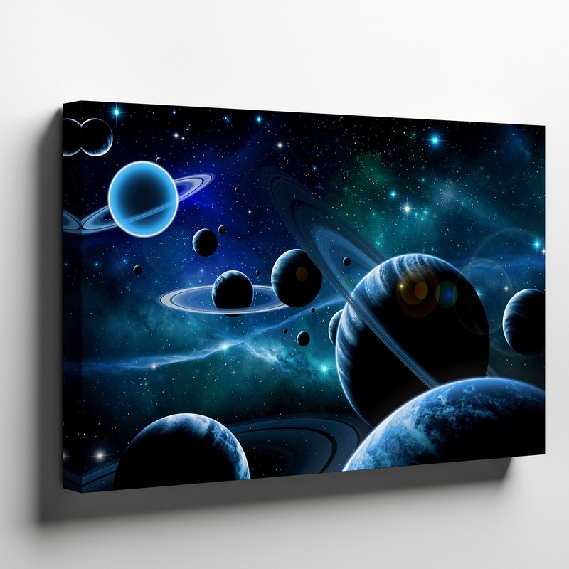 In A Breathtaking Cosmic Tableau, Multiple Planets In Rich Shades Of Wall Art