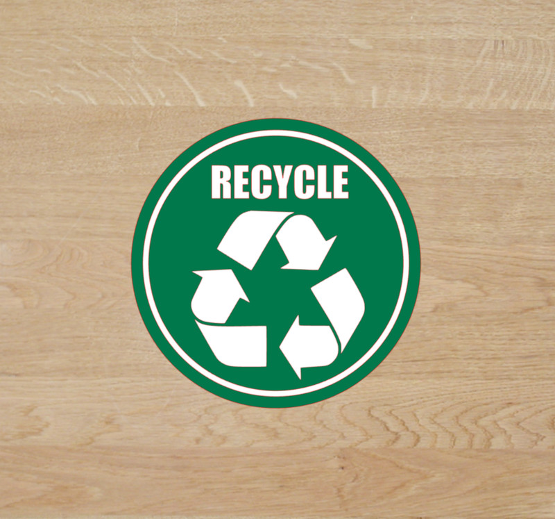Recycle Sticker Symbol Sign PICK SIZE Vinyl Decal Trash Reuse Bin Waste Garbage gallery