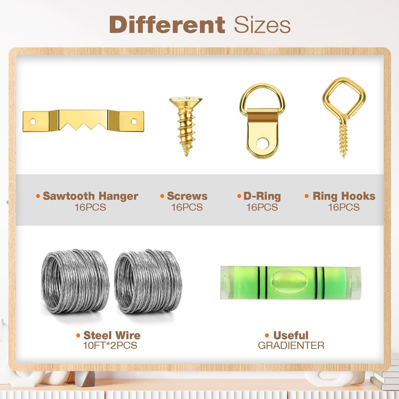 Picture Hanging Kit set Professional Wall Mount Hardware Kit 322 PCS gallery