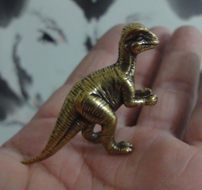 Vintage Style Solid Brass Dinosaur Statue Figurine Home Ornament Toy