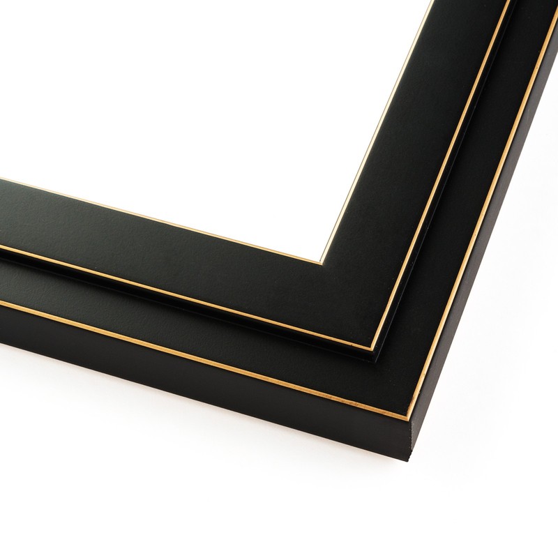 4×5 Black and Gold Pinstripe Photo Frame UV Acrylic and Acid Free Foam Board