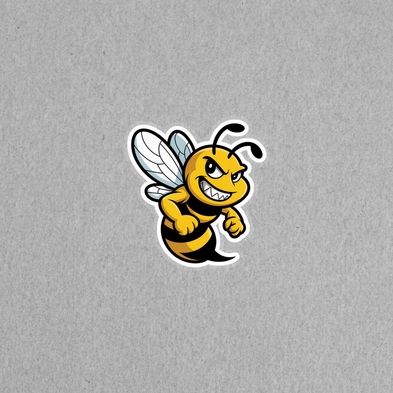 Tough Bee Mascot Vinyl Sticker Decal for Laptops, Water Bottles, Cars #6110