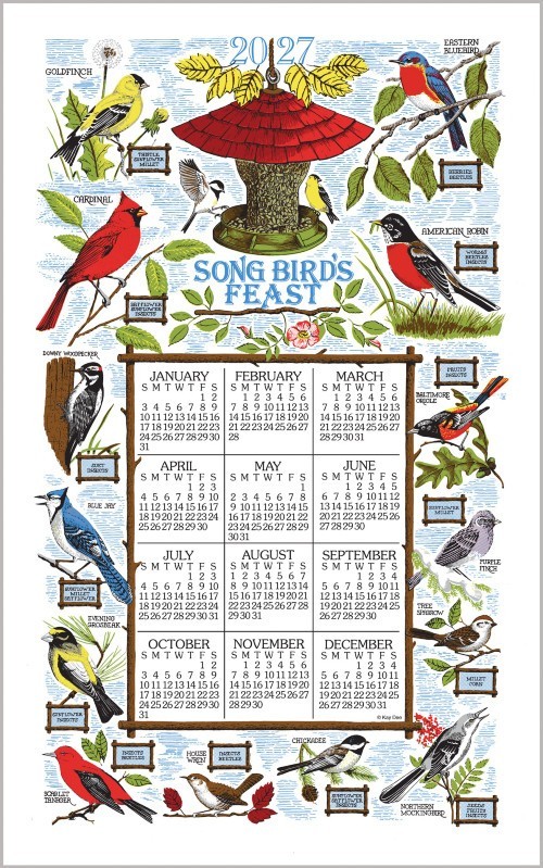 Kay Dee Calendar Towel, Songbird's Feast - 2027 (F3575)