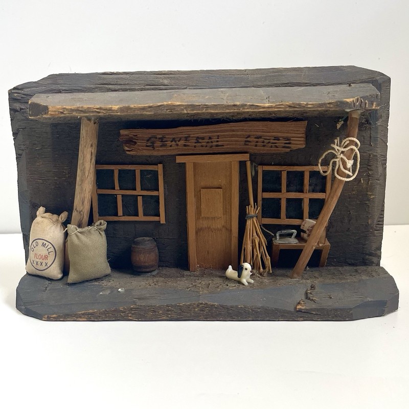 Folk Art Rustic General Store Diorama Home Decor Dog Small Farm House Style gallery