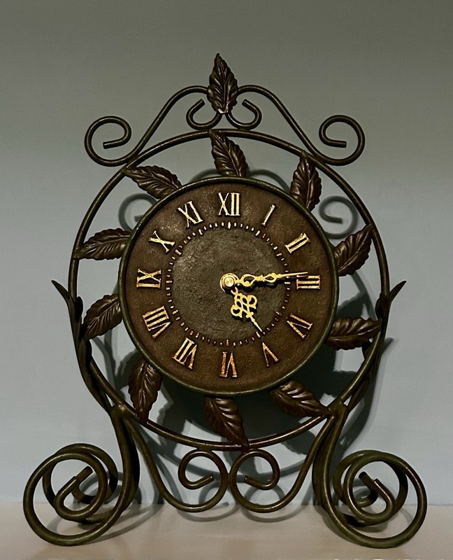 Bella Casa by Ganz Wrought Iron Mantle/Desk Clock, Analog