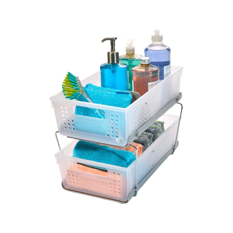 madesmart 2 Tier Bath Organizer,Undersink Storage with Sliding Drawers,for Cl... gallery