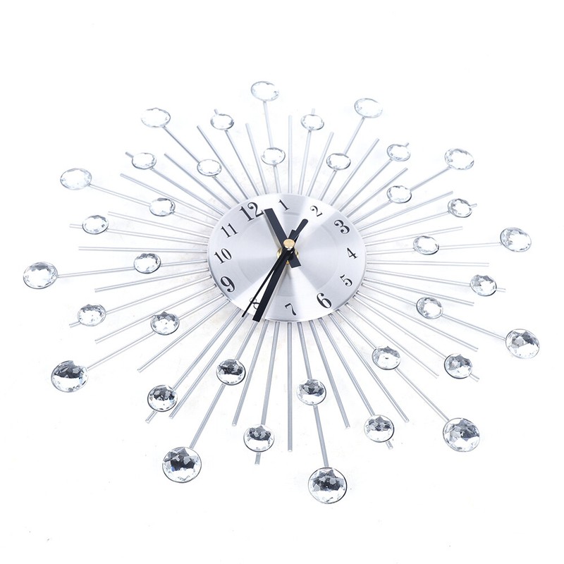 13in Crystal Glass Wall Clock Silent Movement Wall Clock Living Room Home Decor gallery