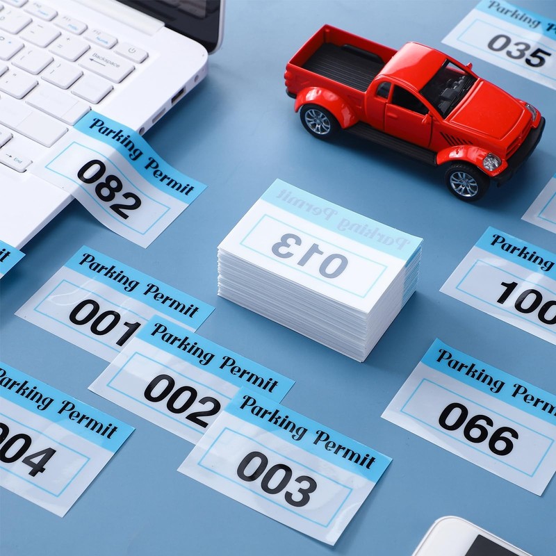 200 Pcs 2x3 Inch Parking Permit Stickers for Car Windshields, Numbered 001200 gallery
