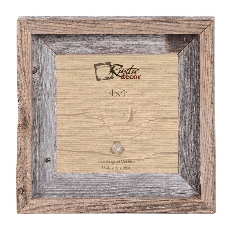 4×4 – 2″ Wide Signature Reclaimed Rustic Barn Wood Photo Frame