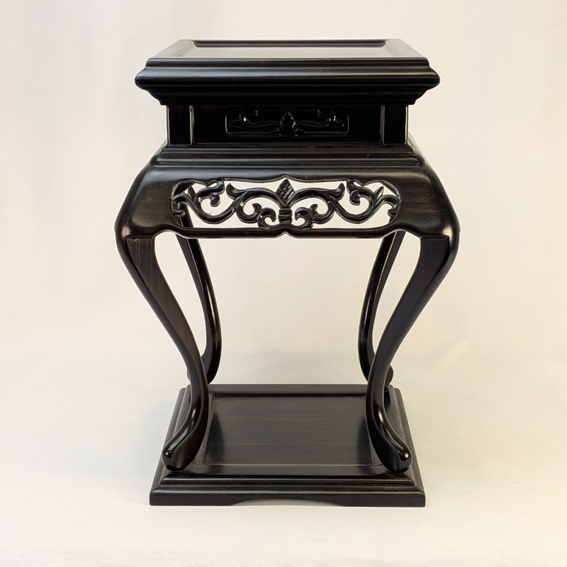 Wooden flower stand, carved, traditional craft, interior display, classic, antiq