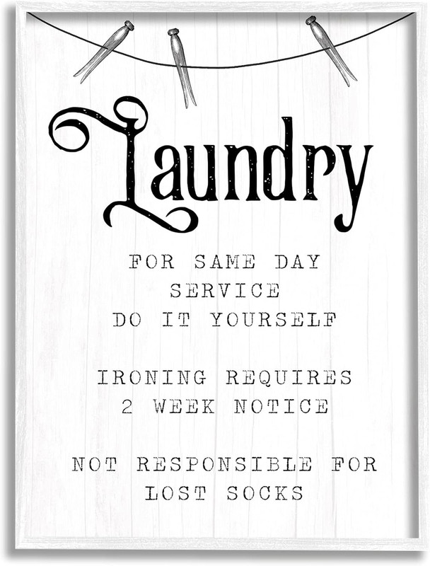 Rustic Family Laundry Room Service Sign with Humorous Touch